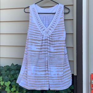 Long soft ladies tank top beaded cotton
